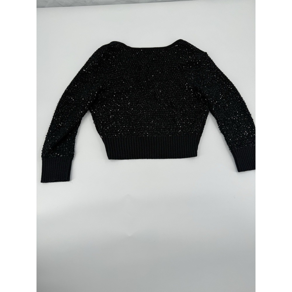 Express Women's Black Cardigan with Metallic Sequin Shimmer Size Medium - Picture 7 of 7